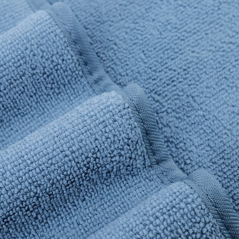 POLYTE Quick Dry Lint Free Microfiber Bath Sheet, 35 x 70 in, Pack of 2 (Blue) - Image 3